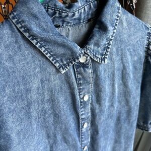 Blue Denim Button-Up Shirt